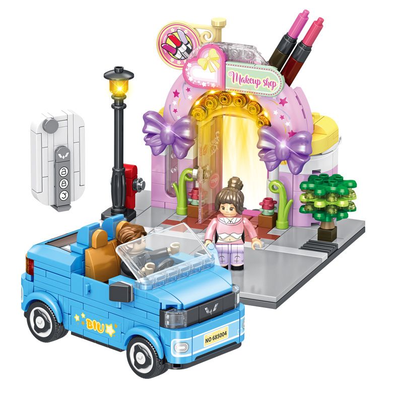 PanlosBrick 685004 Panlos Brick 685004 non  CỬA HÀNG LÀM ĐẸP XE WULING HONGGUANG MINIEV MUI TRẦN bộ đồ chơi xếp lắp ráp ghép mô hình BUAUTY SHOP 446 khối