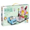 PanlosBrick 685004 Panlos Brick 685004 non  CỬA HÀNG LÀM ĐẸP XE WULING HONGGUANG MINIEV MUI TRẦN bộ đồ chơi xếp lắp ráp ghép mô hình BUAUTY SHOP 446 khối