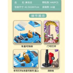 PanlosBrick 685004 Panlos Brick 685004 non  CỬA HÀNG LÀM ĐẸP XE WULING HONGGUANG MINIEV MUI TRẦN bộ đồ chơi xếp lắp ráp ghép mô hình BUAUTY SHOP 446 khối