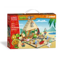 GUDI 60025 non  CUỘC CHIẾN THỰC VẬT BỐI CẢNH BÃI BIỂN CÓ LÀN SÓNG LỚN bộ đồ chơi xếp lắp ráp ghép mô hình Movie & Game Phim Và Trò Chơi 296 khối