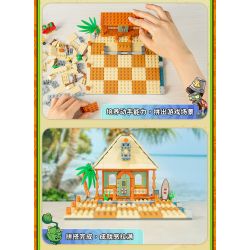 GUDI 60025 non  CUỘC CHIẾN THỰC VẬT BỐI CẢNH BÃI BIỂN CÓ LÀN SÓNG LỚN bộ đồ chơi xếp lắp ráp ghép mô hình Movie & Game Phim Và Trò Chơi 296 khối