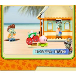 GUDI 60025 non  CUỘC CHIẾN THỰC VẬT BỐI CẢNH BÃI BIỂN CÓ LÀN SÓNG LỚN bộ đồ chơi xếp lắp ráp ghép mô hình Movie & Game Phim Và Trò Chơi 296 khối