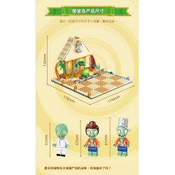 GUDI 60025 non  CUỘC CHIẾN THỰC VẬT BỐI CẢNH BÃI BIỂN CÓ LÀN SÓNG LỚN bộ đồ chơi xếp lắp ráp ghép mô hình Movie & Game Phim Và Trò Chơi 296 khối