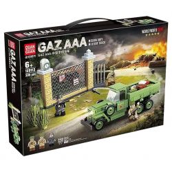 QuanGuan 100113 Quan Guan 100113 non  XE TẢI QUÂN SỰ HẠNG TRUNG GAZ AAA CỦA LIÊN XÔ bộ đồ chơi xếp lắp ráp ghép mô hình Military Army GAZ AAA MEDIUM DUTY MILITARY TRUCK Quân Sự Bộ Đội 398 khối