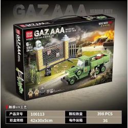 QuanGuan 100113 Quan Guan 100113 non  XE TẢI QUÂN SỰ HẠNG TRUNG GAZ AAA CỦA LIÊN XÔ bộ đồ chơi xếp lắp ráp ghép mô hình Military Army GAZ AAA MEDIUM DUTY MILITARY TRUCK Quân Sự Bộ Đội 398 khối