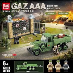 QuanGuan 100113 Quan Guan 100113 non  XE TẢI QUÂN SỰ HẠNG TRUNG GAZ AAA CỦA LIÊN XÔ bộ đồ chơi xếp lắp ráp ghép mô hình Military Army GAZ AAA MEDIUM DUTY MILITARY TRUCK Quân Sự Bộ Đội 398 khối