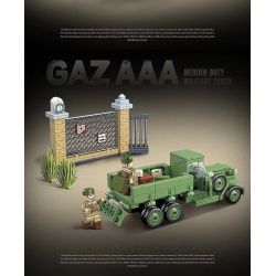 QuanGuan 100113 Quan Guan 100113 non  XE TẢI QUÂN SỰ HẠNG TRUNG GAZ AAA CỦA LIÊN XÔ bộ đồ chơi xếp lắp ráp ghép mô hình Military Army GAZ AAA MEDIUM DUTY MILITARY TRUCK Quân Sự Bộ Đội 398 khối