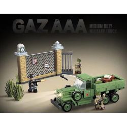 QuanGuan 100113 Quan Guan 100113 non  XE TẢI QUÂN SỰ HẠNG TRUNG GAZ AAA CỦA LIÊN XÔ bộ đồ chơi xếp lắp ráp ghép mô hình Military Army GAZ AAA MEDIUM DUTY MILITARY TRUCK Quân Sự Bộ Đội 398 khối