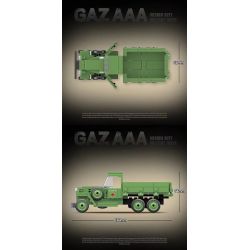 QuanGuan 100113 Quan Guan 100113 non  XE TẢI QUÂN SỰ HẠNG TRUNG GAZ AAA CỦA LIÊN XÔ bộ đồ chơi xếp lắp ráp ghép mô hình Military Army GAZ AAA MEDIUM DUTY MILITARY TRUCK Quân Sự Bộ Đội 398 khối