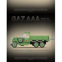 QuanGuan 100113 Quan Guan 100113 non  XE TẢI QUÂN SỰ HẠNG TRUNG GAZ AAA CỦA LIÊN XÔ bộ đồ chơi xếp lắp ráp ghép mô hình Military Army GAZ AAA MEDIUM DUTY MILITARY TRUCK Quân Sự Bộ Đội 398 khối