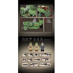 QuanGuan 100113 Quan Guan 100113 non  XE TẢI QUÂN SỰ HẠNG TRUNG GAZ AAA CỦA LIÊN XÔ bộ đồ chơi xếp lắp ráp ghép mô hình Military Army GAZ AAA MEDIUM DUTY MILITARY TRUCK Quân Sự Bộ Đội 398 khối