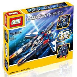 GUDI 8115 Xếp hình kiểu  CREATOR 3 IN 1 Creativity Transforming Rô Bốt Biến Hình Thành Phi Thuyền Chó Săn 242 khối