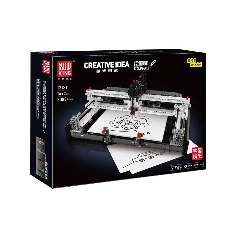 MouldKing 13181 Mould King 13181 non  MÁY VẼ bộ đồ chơi xếp lắp ráp ghép mô hình  PLOTTER Kỹ Thuật Công Nghệ Cao Mô Hình Phương Tiện 3088 khối