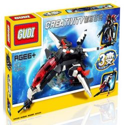 GUDI 8119 Xếp hình kiểu  CREATOR 3 IN 1 Transformers 3 In 1 Rô Bốt Biến Hình Thành Phi Thuyền Thú 438 khối