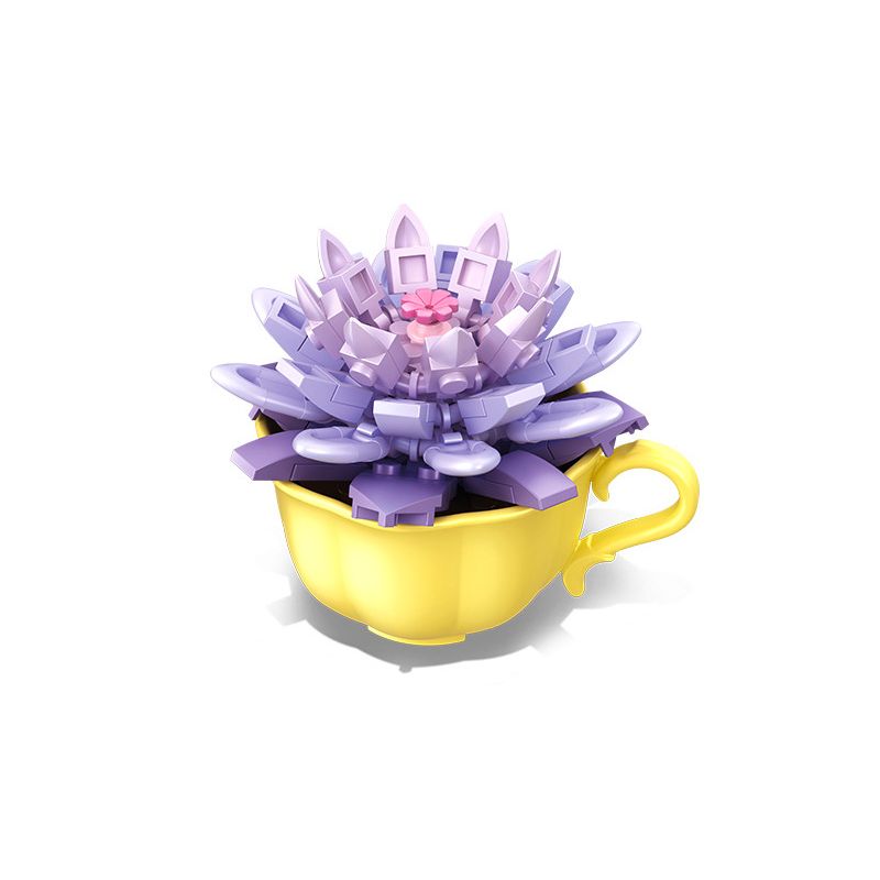 SEMBO 611047 non  SHOP HOA ĐẸP NHƯ MƠ SEN ĐỎ bộ đồ chơi xếp lắp ráp ghép mô hình Flowers 86 khối