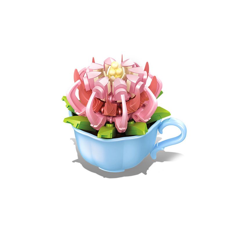 SEMBO 611046 non  CỬA HÀNG HOA VẺ ĐẸP NHÚT NHÁT CHIM XANH HỒNG bộ đồ chơi xếp lắp ráp ghép mô hình Flowers 100 khối