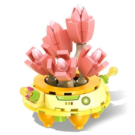 SEMBO 611045 non  CỬA HÀNG HOA UFO BÉ NHỎ ALLEN bộ đồ chơi xếp lắp ráp ghép mô hình Flowers 105 khối