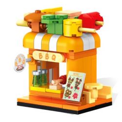 SEMBO 601122 non  TRẠM KEBAB bộ đồ chơi xếp lắp ráp ghép mô hình BBQ 123 khối