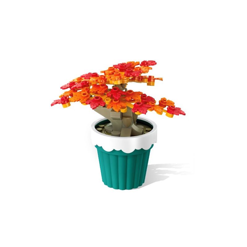 SEMBO 611064 non  CHẬU CÂY DỄ THƯƠNG MAPLE CUP bộ đồ chơi xếp lắp ráp ghép mô hình Flowers Hoa 91 khối