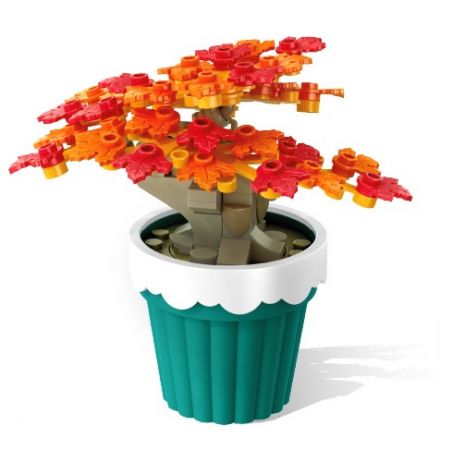 SEMBO 611064 non  CHẬU CÂY DỄ THƯƠNG MAPLE CUP bộ đồ chơi xếp lắp ráp ghép mô hình Flowers Hoa 91 khối