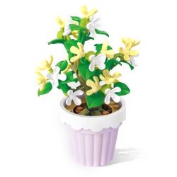 SEMBO 611063 non  CHẬU CÂY DỄ THƯƠNG JINGUI CUTE CUP bộ đồ chơi xếp lắp ráp ghép mô hình Flowers Hoa 101 khối