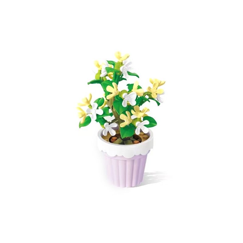 SEMBO 611063 non  CHẬU CÂY DỄ THƯƠNG JINGUI CUTE CUP bộ đồ chơi xếp lắp ráp ghép mô hình Flowers Hoa 101 khối