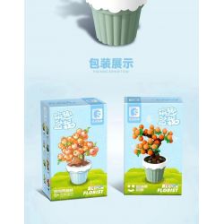 SEMBO 611062 non  CHẬU CÂY DỄ THƯƠNG CHIẾC CỐC YUANYUANGUO bộ đồ chơi xếp lắp ráp ghép mô hình Flowers Hoa 142 khối