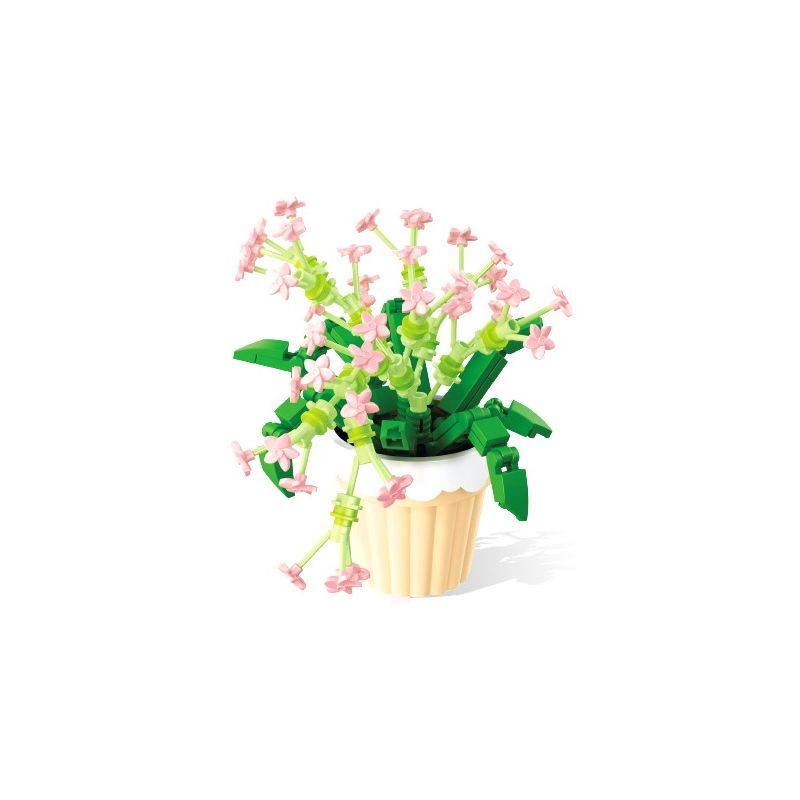 SEMBO 611061 non  CHẬU CÂY DỄ THƯƠNG STARRY ORCHID CUTE CUP bộ đồ chơi xếp lắp ráp ghép mô hình Flowers Hoa 159 khối