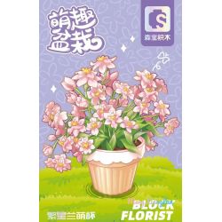 SEMBO 611061 non  CHẬU CÂY DỄ THƯƠNG STARRY ORCHID CUTE CUP bộ đồ chơi xếp lắp ráp ghép mô hình Flowers Hoa 159 khối