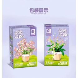 SEMBO 611061 non  CHẬU CÂY DỄ THƯƠNG STARRY ORCHID CUTE CUP bộ đồ chơi xếp lắp ráp ghép mô hình Flowers Hoa 159 khối