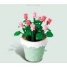 SEMBO 611060 non  CHẬU CÂY DỄ THƯƠNG CỐC HOA HỒNG bộ đồ chơi xếp lắp ráp ghép mô hình Flowers 67 khối