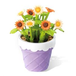 SEMBO 611057 non  CHẬU CÂY DỄ THƯƠNG CỐC CHANH CÚC bộ đồ chơi xếp lắp ráp ghép mô hình Flowers Hoa 68 khối