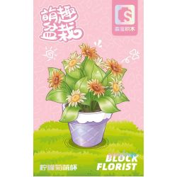 SEMBO 611057 non  CHẬU CÂY DỄ THƯƠNG CỐC CHANH CÚC bộ đồ chơi xếp lắp ráp ghép mô hình Flowers Hoa 68 khối