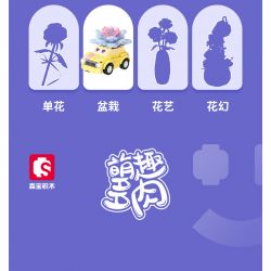 SEMBO 611054 non  CỬA HÀNG HOA EDELWEISS bộ đồ chơi xếp lắp ráp ghép mô hình Flowers 160 khối