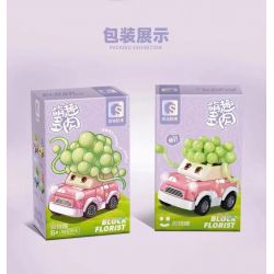 SEMBO 611053 non  CỬA HÀNG HOA KHỐI NGỌC TRAI bộ đồ chơi xếp lắp ráp ghép mô hình Flowers 168 khối