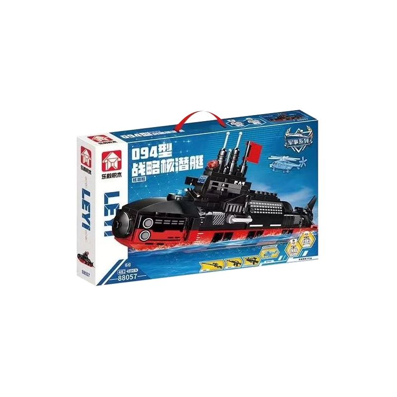 LE YI 88057 non  TÀU NGẦM HẠT NHÂN CHIẾN LƯỢC TYPE 094 bộ đồ chơi xếp lắp ráp ghép mô hình Military Army Quân Sự Bộ Đội 482 khối