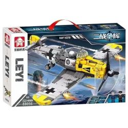 LE YI 88056 non  VINH QUANG THẾ CHIẾN II MÁY BAY ĐẤU PISTON BF-109 bộ đồ chơi xếp lắp ráp ghép mô hình Military Army BF109 Quân Sự Bộ Đội 523 khối