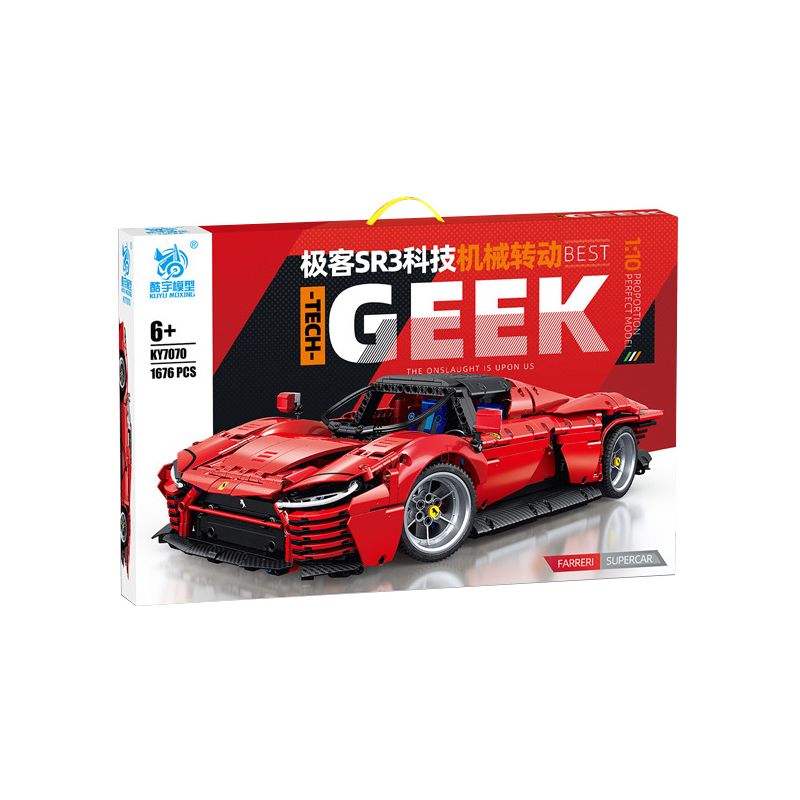 KUYU MOXING KY7071 7071 KY7070 7070 non  CÔNG NGHỆ GEEK SR3 FERRARI SP3 tỷ lệ 1:10 bộ đồ chơi xếp lắp ráp ghép mô hình  FERRARI SP3 SUPERCAR Kỹ Thuật Công Nghệ Cao Mô Hình Phương Tiện 1676 khối