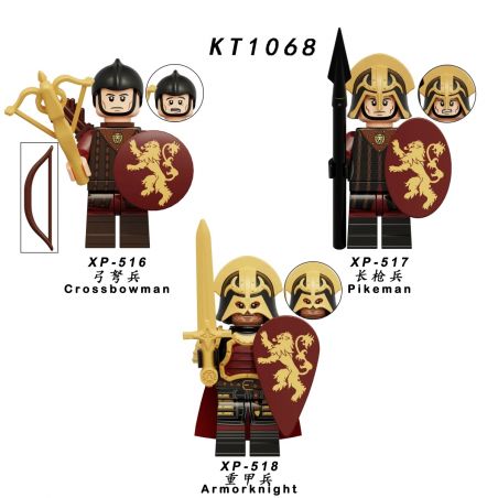 KORUIT KT1068 1068 XP-516 XP-517 XP-518 non  NHÂN VẬT LÍNH LANNISTER 3 LOẠI bộ đồ chơi xếp lắp ráp ghép mô hình Movie & Game Phim Và Trò Chơi