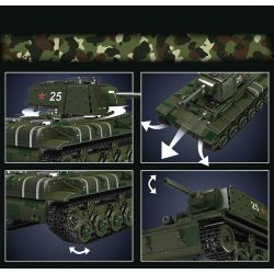 MouldKing 20025 Mould King 20025 non  XE TĂNG HẠNG NẶNG KV-1 bộ đồ chơi xếp lắp ráp ghép mô hình Military Army KV-1 HEAVY TANK Quân Sự Bộ Đội