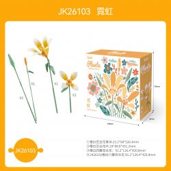 JAKI JK26103 26103 non  TẠP CHÍ THỰC VẬT HOA HUỆ NEON bộ đồ chơi xếp lắp ráp ghép mô hình Flowers PLANTE DOUBLE RAINBOW