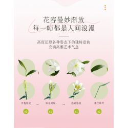 JAKI JK26103 26103 non  TẠP CHÍ THỰC VẬT HOA HUỆ NEON bộ đồ chơi xếp lắp ráp ghép mô hình Flowers PLANTE DOUBLE RAINBOW