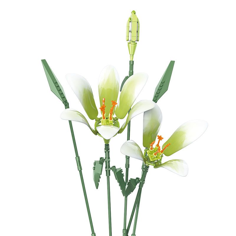 JAKI JK26101 26101 non  NHẬT KÝ THỰC VẬT LILY LIGHT SPRING bộ đồ chơi xếp lắp ráp ghép mô hình Flowers PLANTE EARLY SPRING Hoa