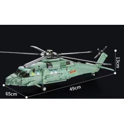 SHARP MODEL JIMU LIANGPIN 10300 non  WILD WAR TRỰC THĂNG HOẠT ĐỘNG TRÊN TÀU SÂN BAY PHIÊN BẢN Z-20 HNA bộ đồ chơi xếp lắp ráp ghép mô hình Military Army Quân Sự Bộ Đội 1834 khối
