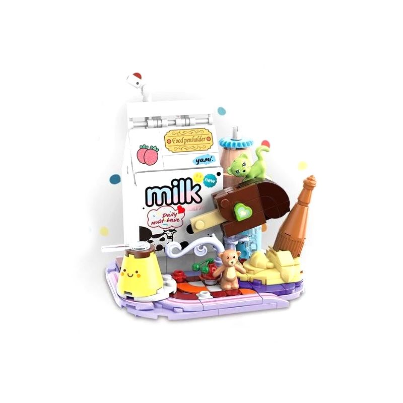 ZHEGAO QL1033 1033 non  NGƯỜI GIỮ BÚT VUI NHỘN SIÊU ẨM THỰC bộ đồ chơi xếp lắp ráp ghép mô hình Stationery 173 khối