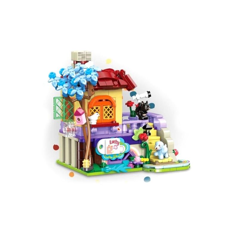 ZHEGAO QL1032 1032 non  NGƯỜI GIỮ BÚT VUI NHỘN NGÔI NHÀ MƠ ƯỚC bộ đồ chơi xếp lắp ráp ghép mô hình Stationery 364 khối