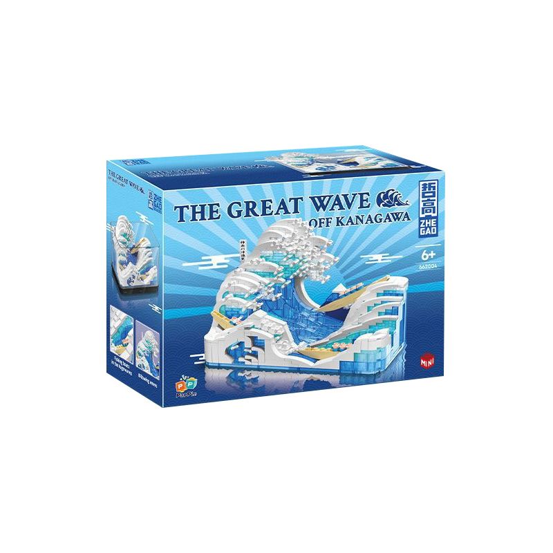 ZHEGAO 662004 non  LÀN SÓNG LỚN NGOÀI KHƠI KANAGAWA bộ đồ chơi xếp lắp ráp ghép mô hình Creator Expert THE GREAT WAVE OFF KANAGAWA Chuyên Gia Sáng Tạo 720 khối