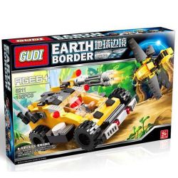 GUDI 8211 non  Ô TÔ CHIẾN ĐẤU CÙNG ROBOT ONG bộ đồ chơi xếp lắp ráp ghép mô hình Earth Border Biến Giới Trái Đất 185 khối