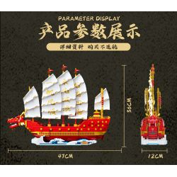 FORANGE FC6007 6007 non  THUYỀN JUFULONG bộ đồ chơi xếp lắp ráp ghép mô hình Creator Expert DRAGON BOAT Chuyên Gia Sáng Tạo 2207 khối