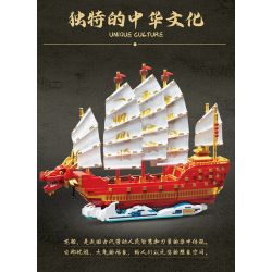 FORANGE FC6007 6007 non  THUYỀN JUFULONG bộ đồ chơi xếp lắp ráp ghép mô hình Creator Expert DRAGON BOAT Chuyên Gia Sáng Tạo 2207 khối